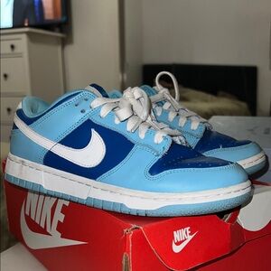 Dodgers Nike Dunk Low ARGON retro QS Sky Blue Sneakers 7.5